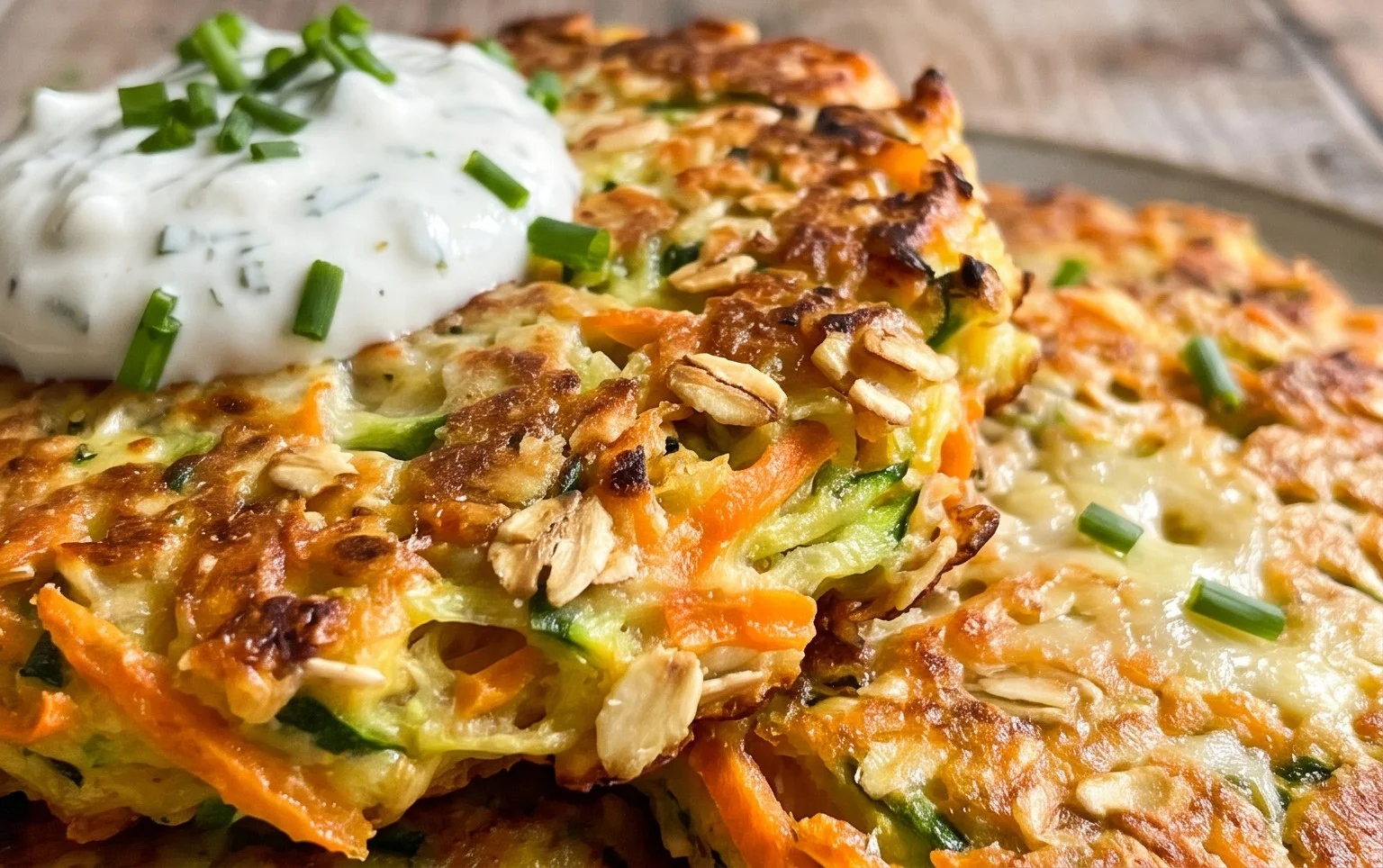 Zucchinipuffer mit Haferflocken und Möhren