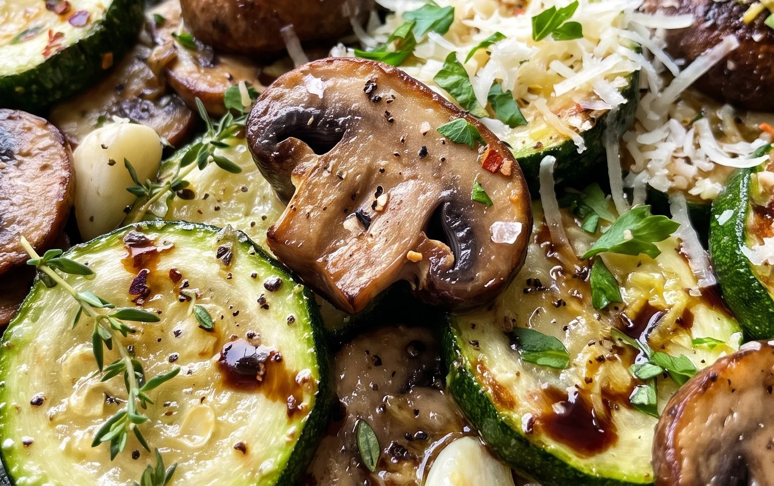 Skillet Zucchini and Mushrooms