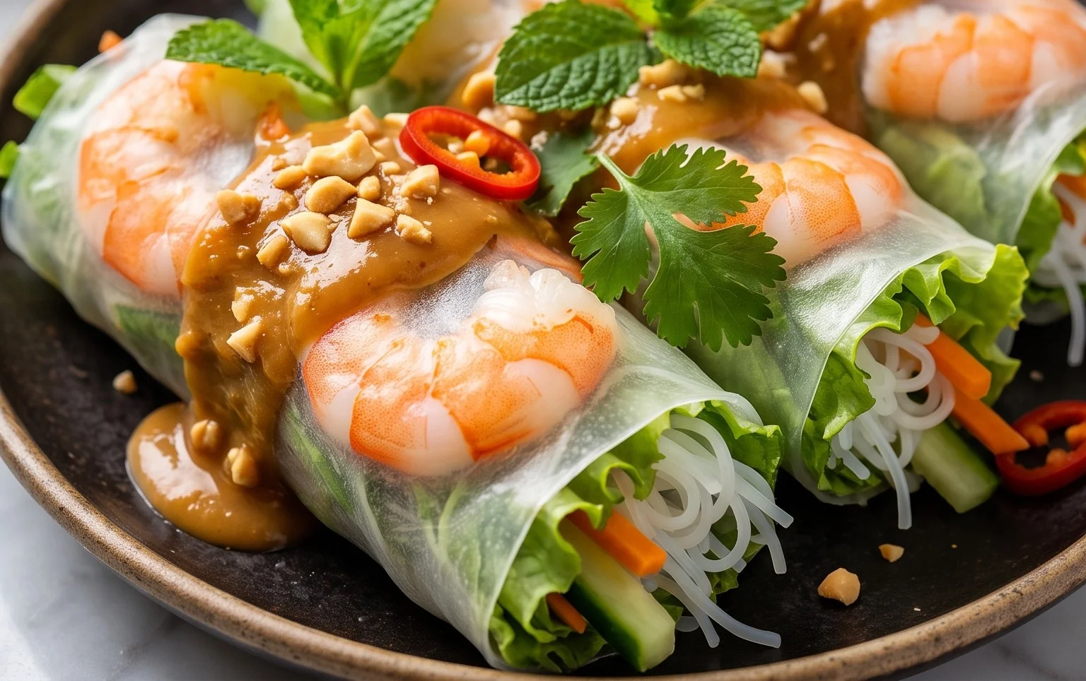 Vietnamese Rice Paper Shrimp Rolls