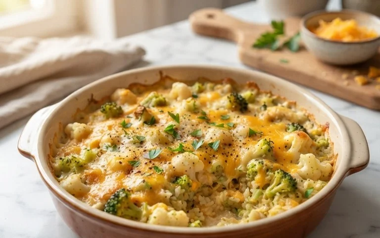 Cheesy Broccoli Cauliflower Rice