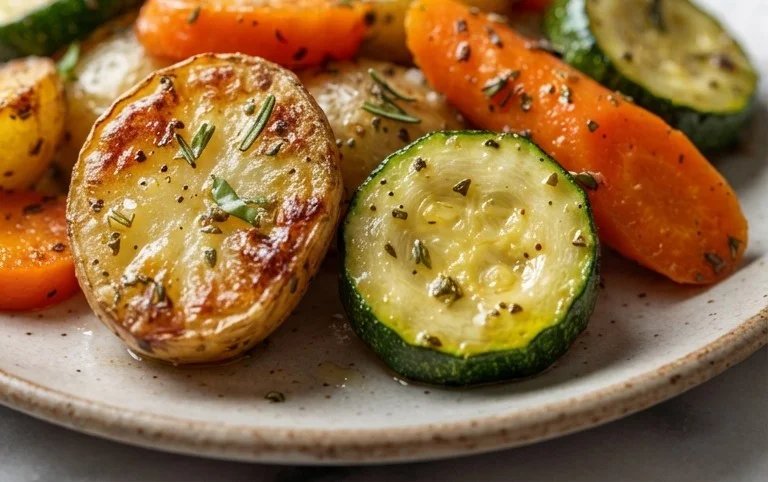 Garlic Herb Roasted Potatoes Carrots and Zucchini