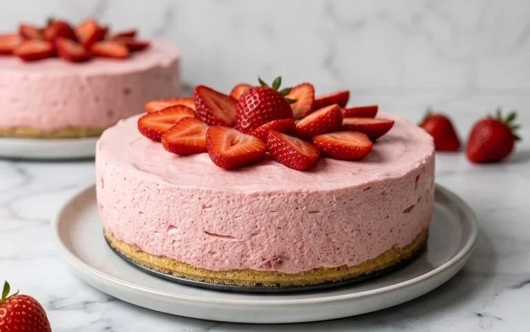 3 Ingredient No Bake Strawberry Cloud Cake