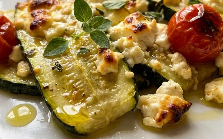 Courgettes feta au four