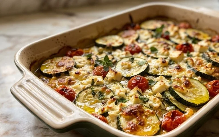 Courgettes feta au four