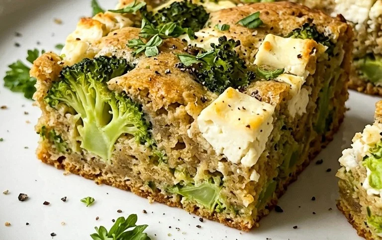 Broccoli and Feta Brownies