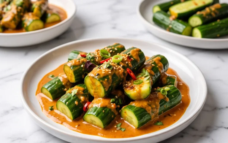 Cucumbers in Spicy Peanut Sauce