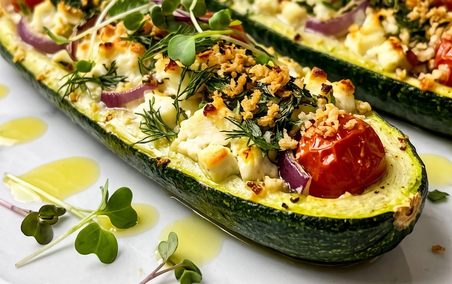 Feta Cheese Stuffed Zucchini