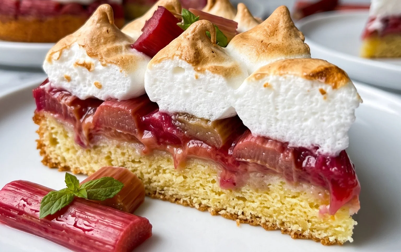 Rhabarber-Baiserkuchen