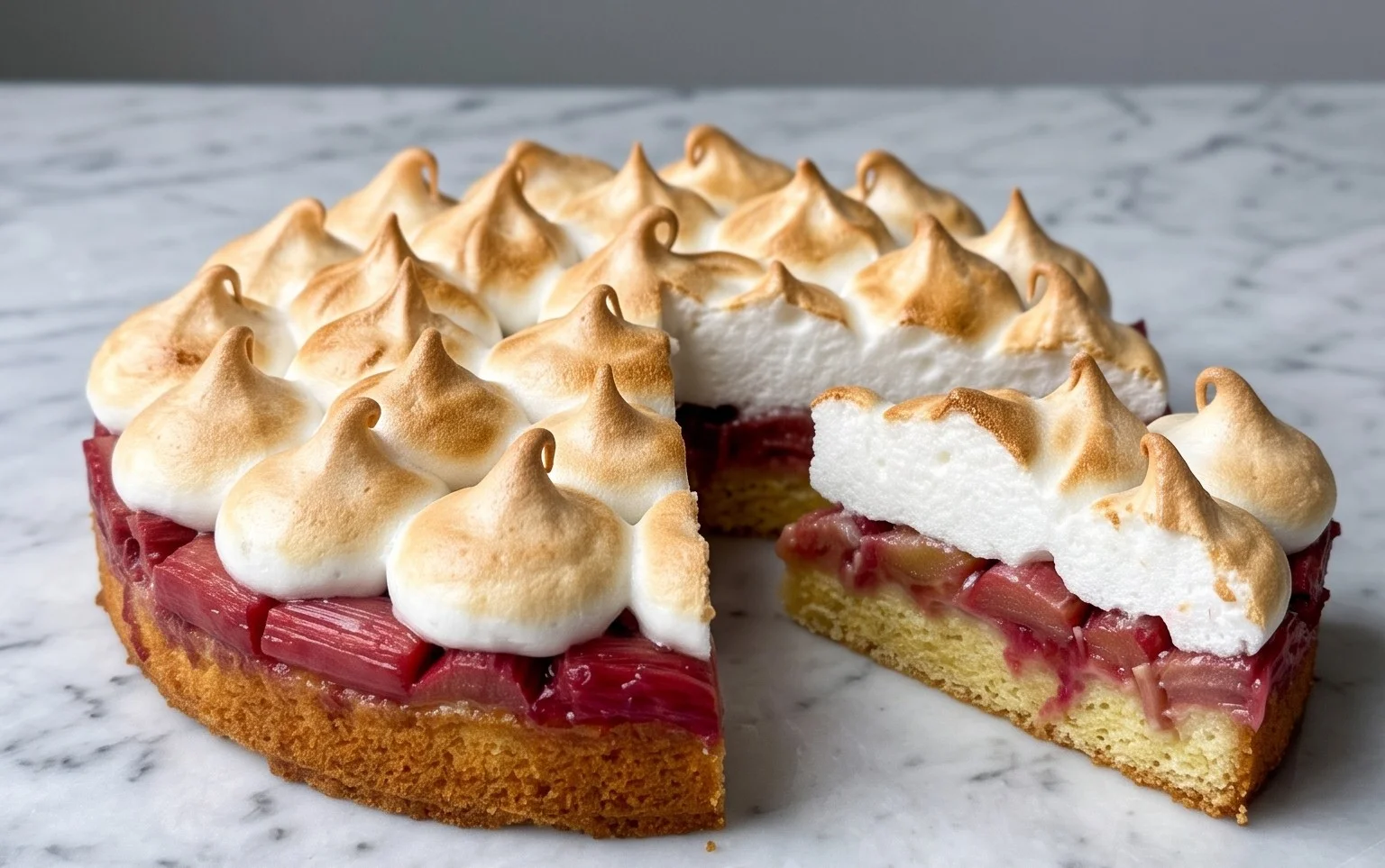 Rhabarber-Baiserkuchen