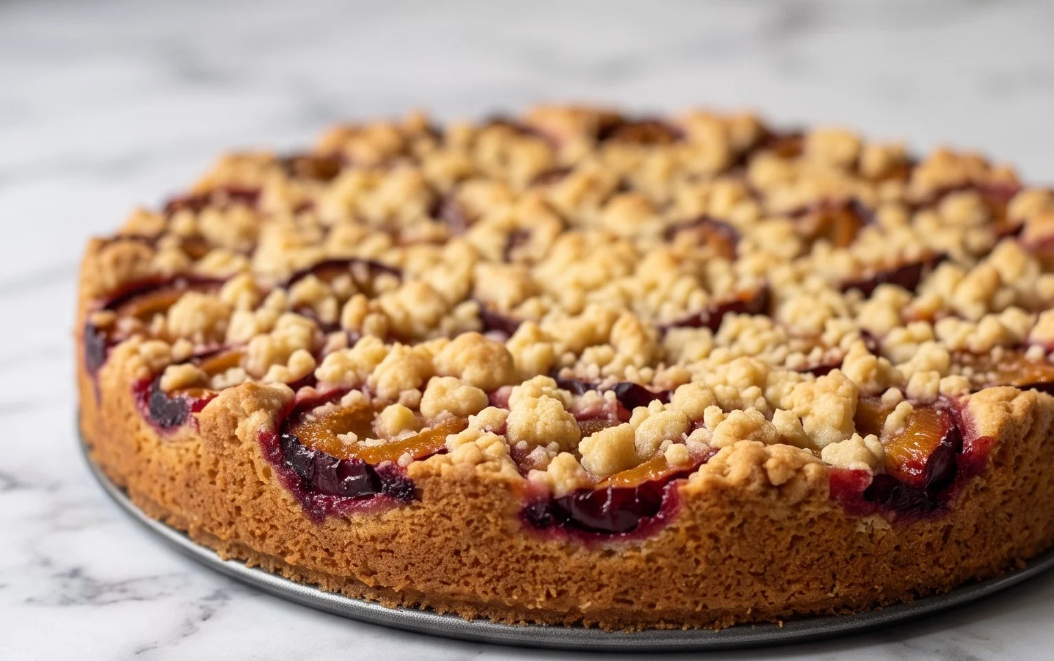 Saftiger Pflaumenkuchen vom Blech mit Streuseln von floweroma4