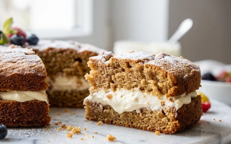 Bromnon-alcoholic beerkuchen mit Quark und Frischkäse