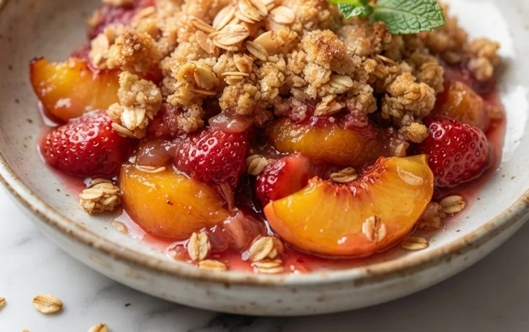 Peach & Strawberry Crisp