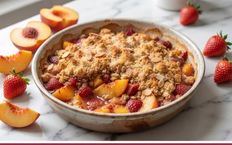 Peach & Strawberry Crisp