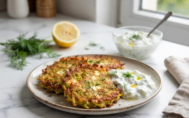 Zucchinipuffer mit Feta und Tzatziki: Das Unglaubliche Ultimative Rezept für 4 Portionen