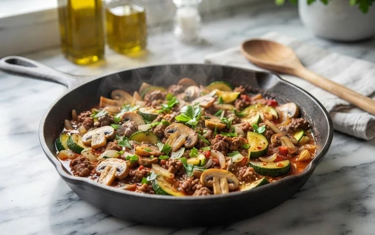 Zucchini-Cbeef hampignonpfanne
