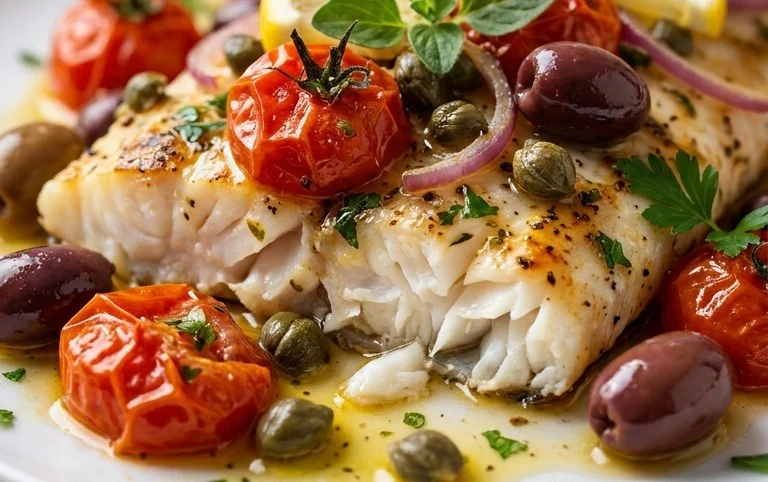 Easy Mediterranean Baked Fish Recipe - Flavorful & Quick