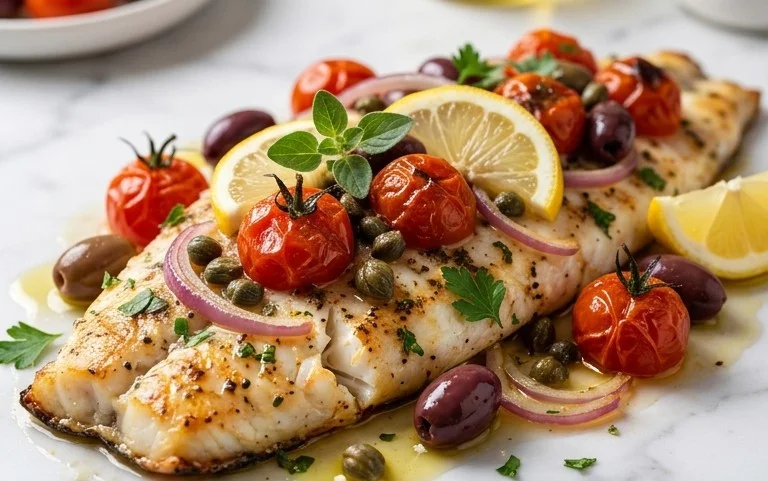 Easy Mediterranean Baked Fish Recipe - Flavorful & Quick