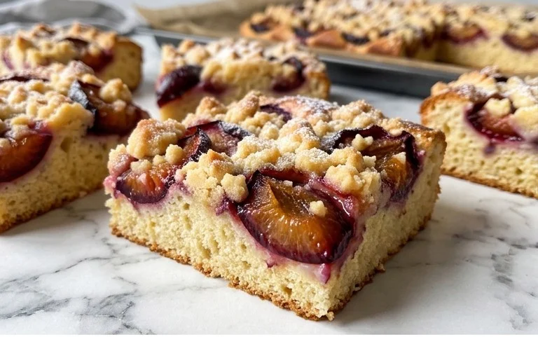 Pflaumenkuchen mit Streusel vom Blech (Quark-Öl-Teig)