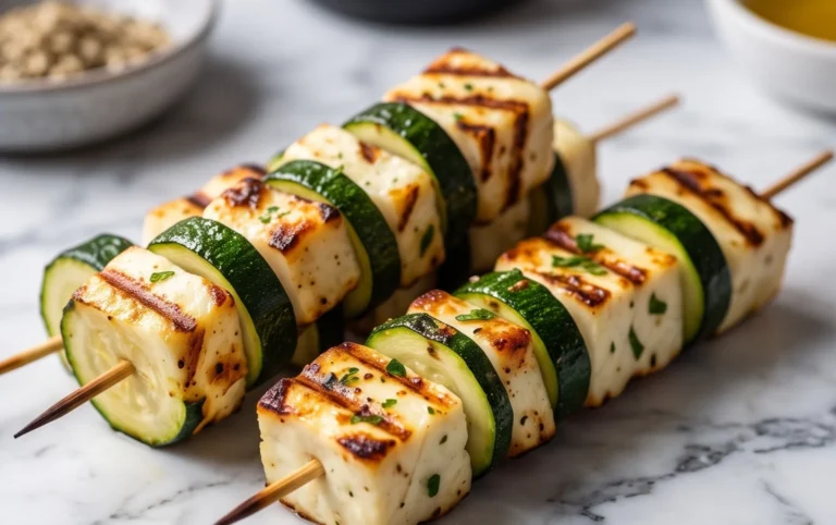 Halloumi Zucchini Spieße Vom Grill: Sommerlich, Lecker & Vegetarisch