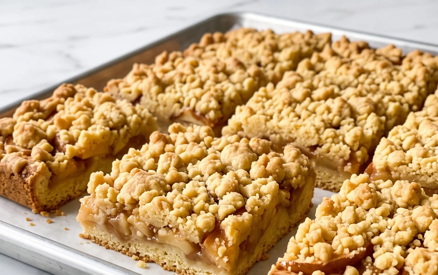 Apfelkuchen vom Blech mit Streusel – einfach lecker