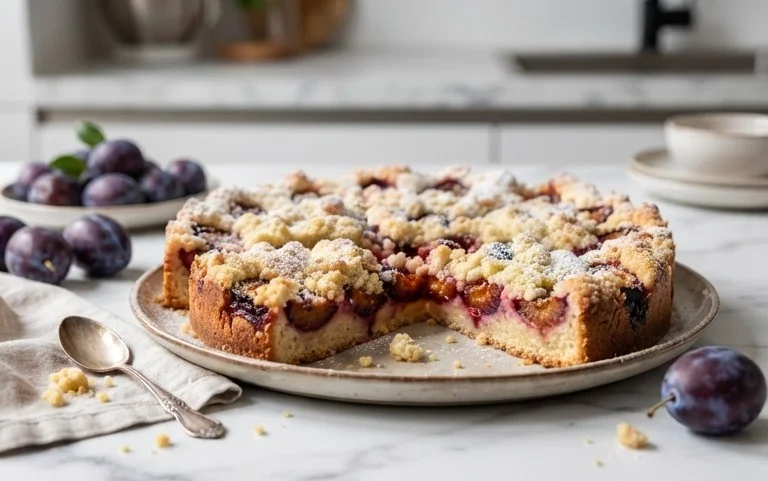 Pflaumenkuchen mit Streuseln