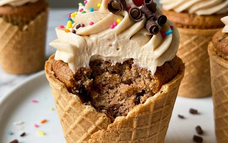 Kuchen im Waffelbecher