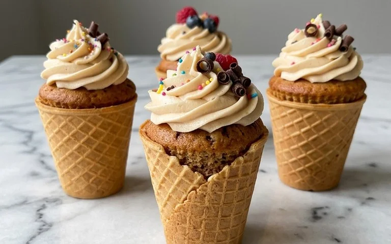 Kuchen im Waffelbecher
