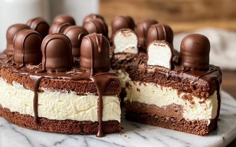 Geburtstagstorte mit Schokoküssen und Quark